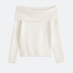 Chic Off-Shoulder Cream Sweater